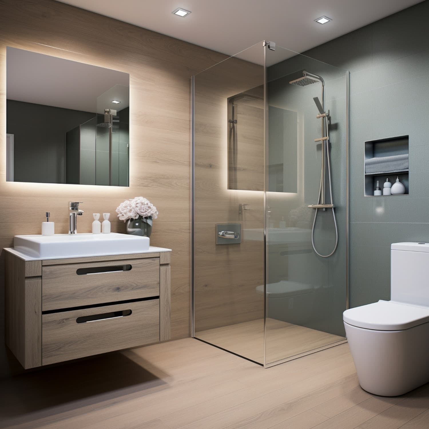 Elegant frameless shower door installation - Cary, NC