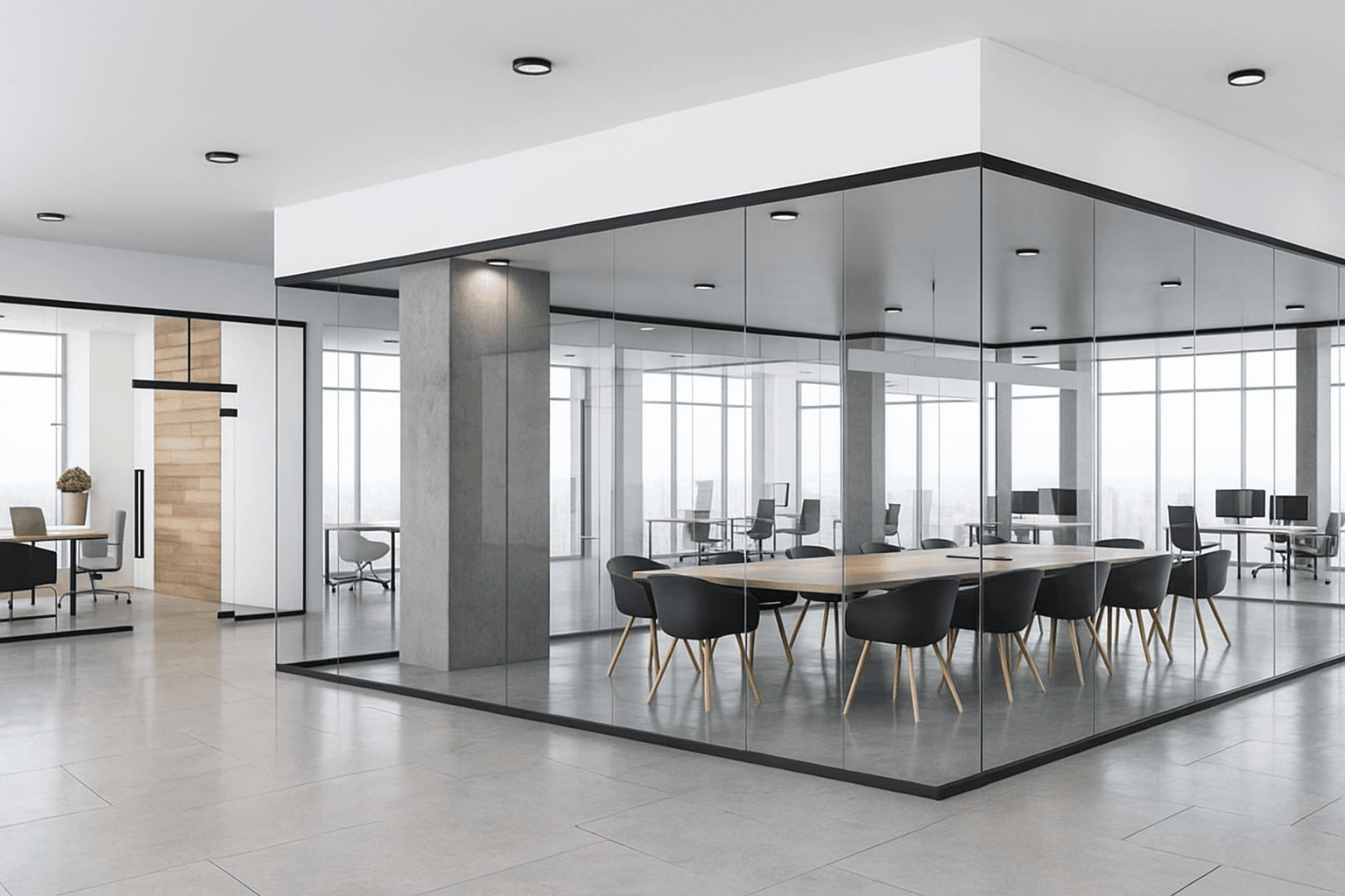 Commercial office glass doors and partitions - Apex, NC
